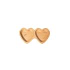 Bandeja Petisqueira De Bambu Heart Com 2 Divisórias Formato Coração 15,5x8x1,7cm