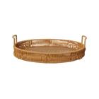 Bandeja Rattan Rendonda com Alça Autumn 30x30x4,5cm - Hauskraft