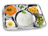 Bandeja Refeitório Aço Inox Retangular 6 Divisões Grande