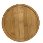 Bandeja tábua corte Redonda Bambu 20 cm pratica básico chic