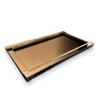 Bandeja Trama Espelhada Dourada Bronze Ambar Branco Preto Lavabo Banheiro Sala 15x25cm