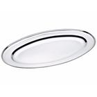 Bandeja Travessa De Inox Oval Rasa Grande Para Servir 50cm