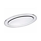 Bandeja Travessa Oval Rasa de Inox Grande para Servir 40cm