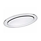 Bandeja Travessa Oval Rasa Inox Grande para Servir 50cm Bar