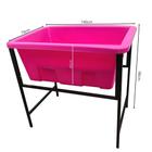 Banheira C/ Degrau Petshop Banho E Tosa Rotomoldada Grande Rosa