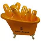 Banheira Champanheira Laranja + 6 Taças Champanhe Espumante Veuve Cliquot