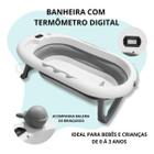 Banheira de banho com termômetro digital para bebê dobrável