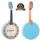 Banjo rozini studio elétrico azul rj11elaz instrumento de samba