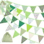 Banner Bunting Wokex Vintage - Bandeira Floral Verde em Tecido (10m)