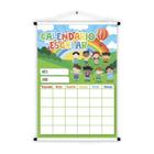 Banner de Lona Educativo Calendário Escolar Arco Íris Crianças Brincando - 85x60cm - Fabrika de Festa