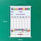 Banner Educativo em Lona Calendário e Aniversariantes - 85x60cm - Core Decore