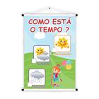 Banner Educativo em Lona Como Está o Tempo - 85x60cm - Core Decore