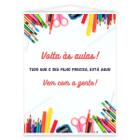 Banner em Lona Com Bastão 60x80cm - Volta as Aulas - Genérica