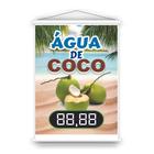 Banner em lona para vender e divulgar Água de coco preço editável. Uso interno e externo