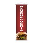 Banner Hamburgueria Lancheria Lanche Lona Serviço 100X30Cm