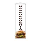 Banner Hamburgueria Lancheria Lanche Serviço Branco 100X30Cm