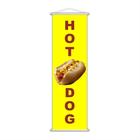 Banner Hot Dog Cachorro Quente Lanche Amarelo 100X30Cm