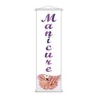 Banner Manicure Salão De Beleza Serviço Lona Branco 100x30cm