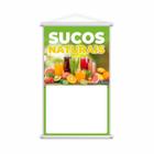 Banner Sucos Naturais Frutas Colorido Fundo Branco 60X40Cm