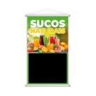 Banner Sucos Naturais Frutas Colorido Fundo Preto 80x50cm