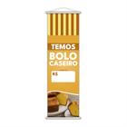 Banner Temos Bolo Caseiro Preço Laranja Lona 100x30cm