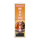 Banner Temos Marmitex Preço Fundo Preto Comida Lona 100X30Cm