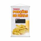 Banner Temos Porções De Fritas Comida Lanches Lona 80X50Cm