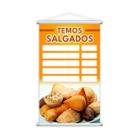 Banner Temos Salgados Tabela de Preços Padaria Lona 80x50cm