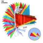 Banner Triangular Multicolorido para Festa - 50m com 100 Bandeiras