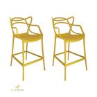 Banqueta Allegra Top Chairs Amarela - kit com 2