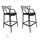 Banqueta Allegra Top Chairs Preta - kit com 2