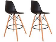 Banqueta Alta com Encosto Preta Empório Tiffany - Eames DSW-M 2 Peças