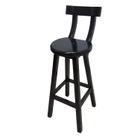 Banqueta Alta de Madeira com Encosto Girafa Preto