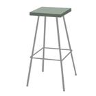 Banqueta Alta Eliza 75cm Industrial Para Cozinha Ferro Prata 100% MDF Verde- Ahz Móveis