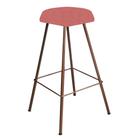 Banqueta Alta Lari Eiffel Hexágono Bancada Bar Balcão Bistrô Ferro Bronze Suede Rose Gold - Ahazzo Móveis