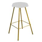 Banqueta Alta Lari Eiffel Hexágono Bancada Bar Balcão Bistrô Ferro Dourado Suede Branco - Ahazzo Móveis