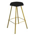 Banqueta Alta Lari Eiffel Hexágono Cozinha Bar Balcão Bistrô Ferro Dourado material sintético Preto - Ahz Móveis