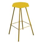 Banqueta Alta Lari Eiffel Hexágono Cozinha Bar Balcão Bistrô Ferro Dourado Suede Amarelo - Ahazzo Móveis