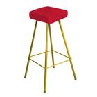 Banqueta Alta Lira Eiffel Industrial Bar Balcão Bistrô Ferro Dourado Tecido Sintético Vermelho - Ahazzo Móveis