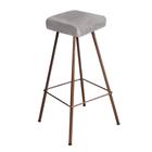 Banqueta Alta Lira Eiffel Industrial Cozinha Bar Balcão Bistrô Ferro Bronze Suede Cinza - Ahz Móveis