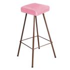 Banqueta Alta Lira Eiffel Industrial Cozinha Bar Balcão Bistrô Ferro Bronze Suede Rose Gold - Ahz Móveis