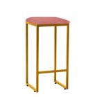 Banqueta Alta Lua Industrial Cozinha Bar Balcão Bistrô Ferro Dourado Suede Rose Gold - Ahazzo Móveis