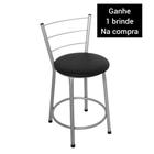 Banqueta Baixa Prata Aramada Cozinha Balcão Mesa Bar Bistrô + B