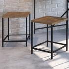 Banqueta Baixa Steel Quadra Conjunto 2 Peças Vermont/Preto - Artesano