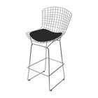 Banqueta Bertoia Alta material sintético Preto com Estrutura em Metal Cromado 103 cm - 67959