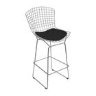 Banqueta Bertoia Cromada D60 Assento Sintético Preto