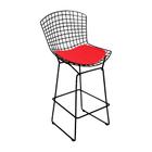 Banqueta Bertoia Preta D60 Assento Vermelho