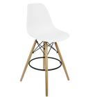 Banqueta Charles Eames Eiffel Wood Design Base Fixa Madeira