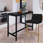 Banqueta Com Encosto Noah Luxo Confort Bistrô Cozinha Ferro Dourado Suede Preto - Ahazzo Móveis