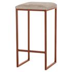 Banqueta Decorativa Billie Base Bronze Suede Cappuccino G41 - Gran Belo